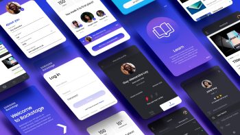 A series of screens of Samsung Backstage App 2.0