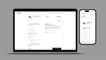 Desktop and Mobile screen of the new form when initiating a return