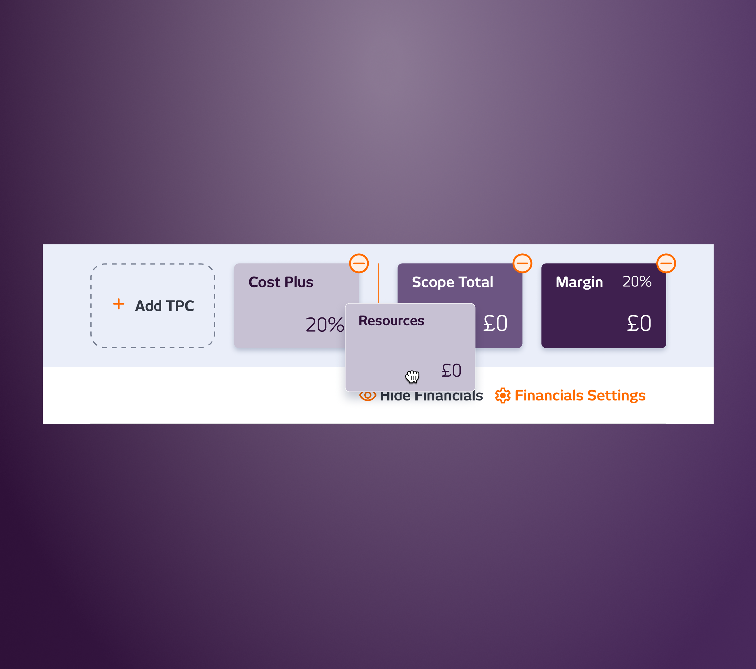 The most important numbers in a CPQ platform were buried at the bottom of a 500-row table. A new financial summary block brought them to the top: configurable, collapsible, and built to make SCOPE Better feel like software, not a spreadsheet.