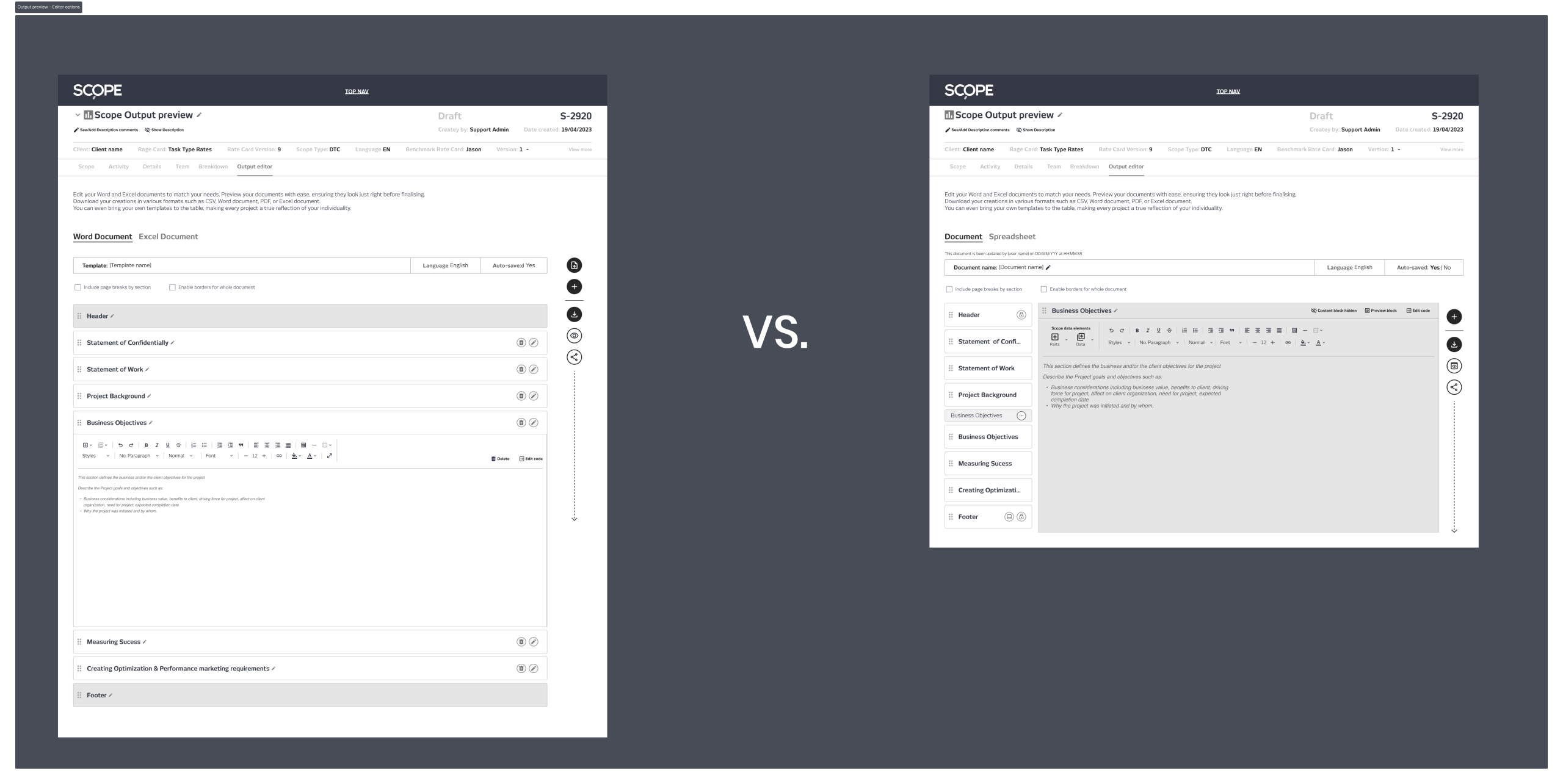 Output preview – Editor options