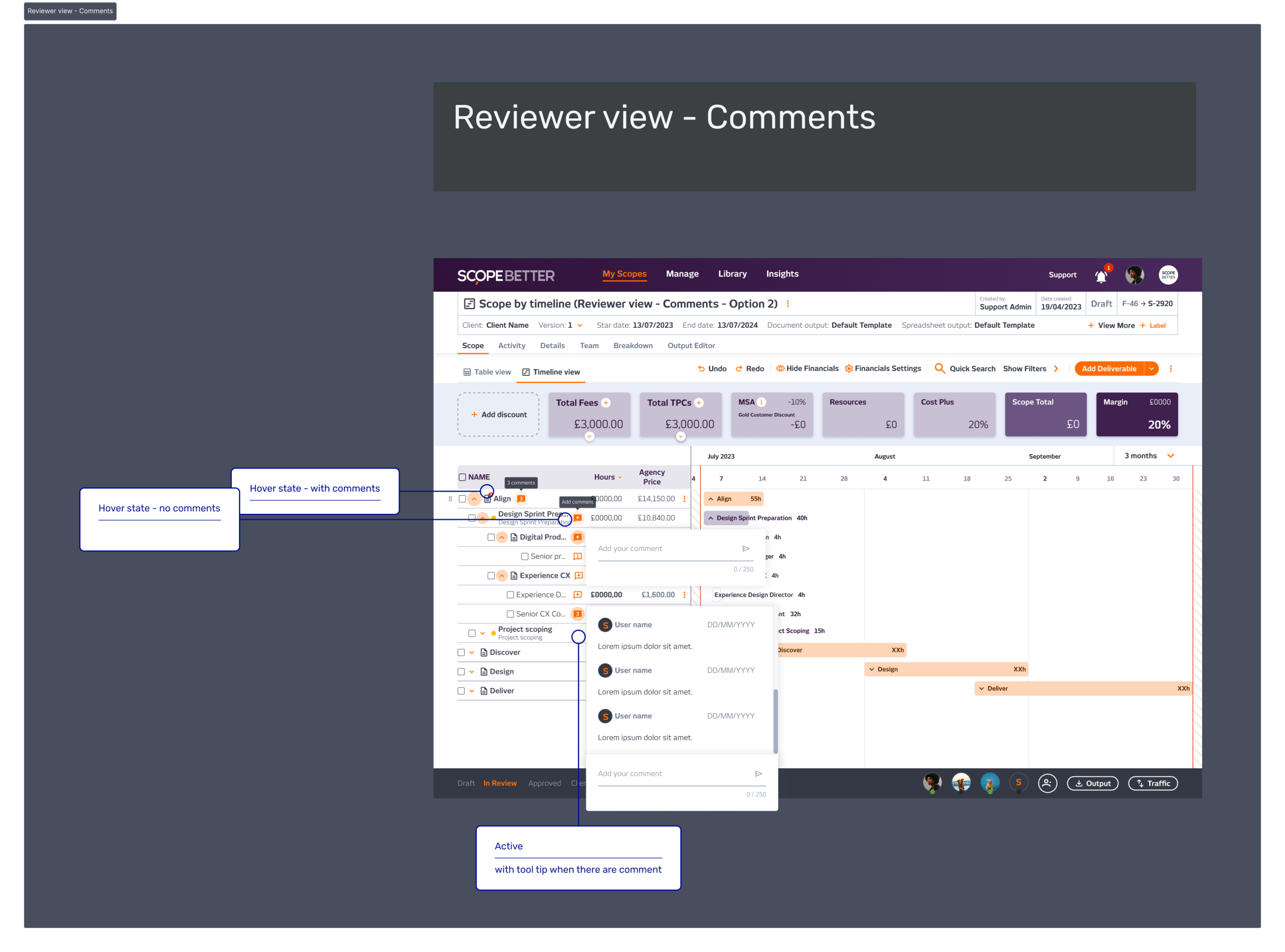SBT | Reviewer view – Comments