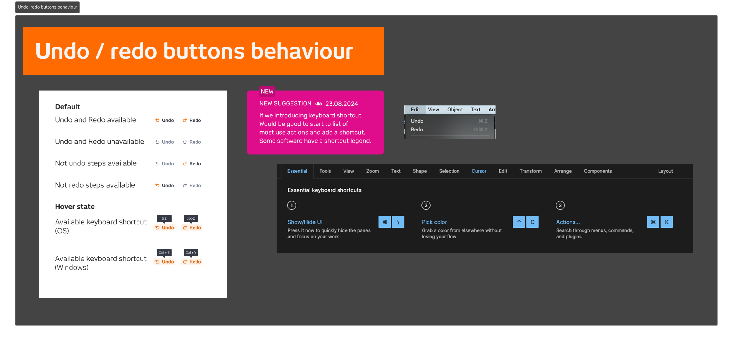 Undo-redo buttons behaviour